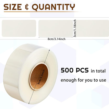 500 Pcs Label Protector Back to School Clear Labels Stickers Wafer Seals Waterproof Labels Library Supplies for Protecting Barcodes, Numbers and Stickers (4 x 2 Inch,Rectangle)