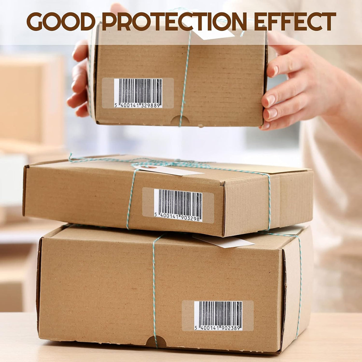 500 Pcs Label Protector Back to School Clear Labels Stickers Wafer Seals Waterproof Labels Library Supplies for Protecting Barcodes, Numbers and Stickers (4 x 2 Inch,Rectangle)