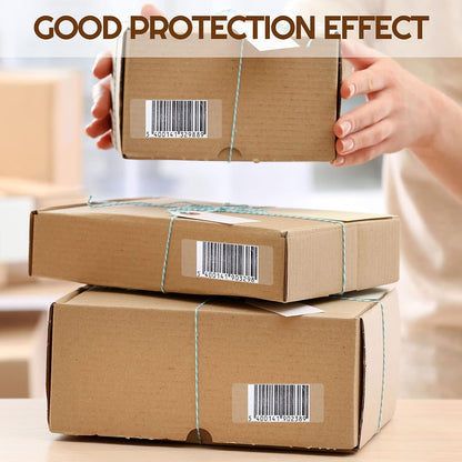 500 Pcs Label Protector Back to School Clear Labels Stickers Wafer Seals Waterproof Labels Library Supplies for Protecting Barcodes, Numbers and Stickers (4 x 2 Inch,Rectangle)