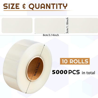 500 Pcs Label Protector Back to School Clear Labels Stickers Wafer Seals Waterproof Labels Library Supplies for Protecting Barcodes, Numbers and Stickers (4 x 2 Inch,Rectangle)