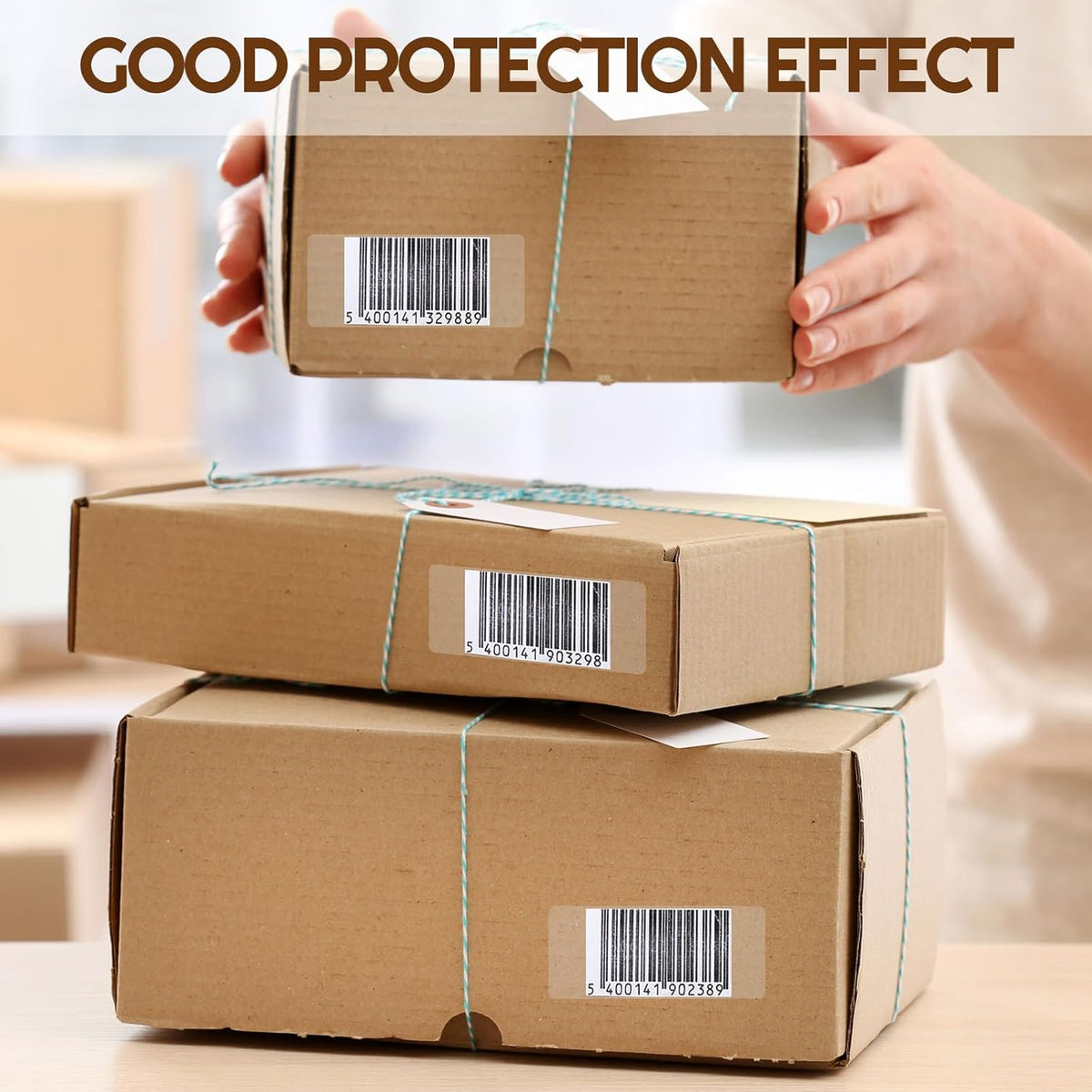 500 Pcs Label Protector Back to School Clear Labels Stickers Wafer Seals Waterproof Labels Library Supplies for Protecting Barcodes, Numbers and Stickers (4 x 2 Inch,Rectangle)