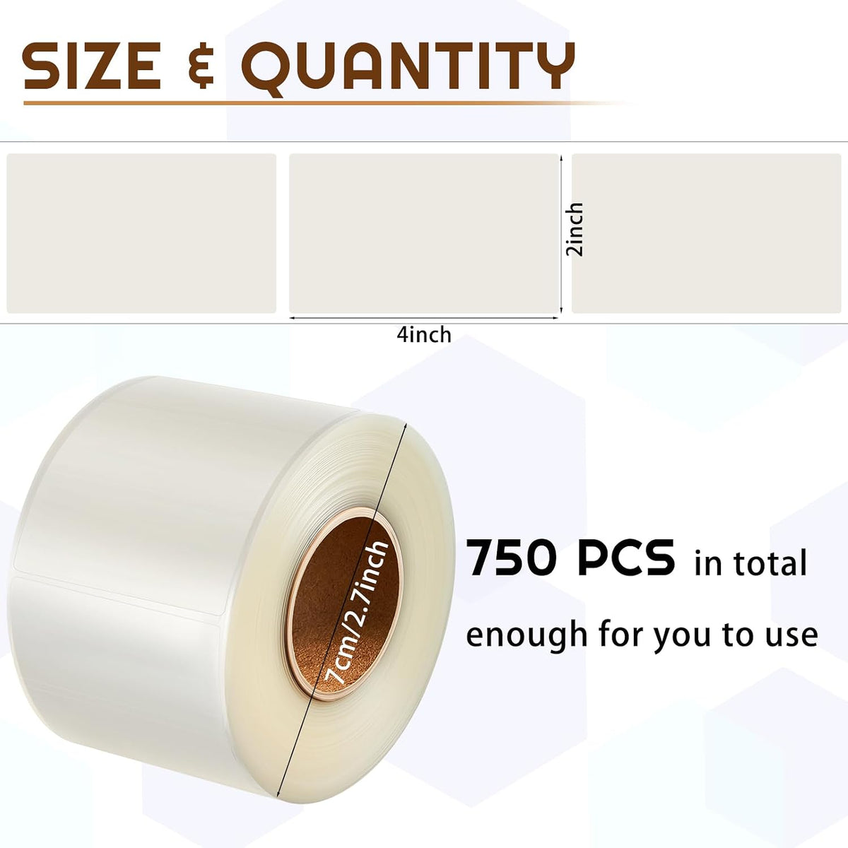 500 Pcs Label Protector Back to School Clear Labels Stickers Wafer Seals Waterproof Labels Library Supplies for Protecting Barcodes, Numbers and Stickers (4 x 2 Inch,Rectangle)