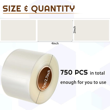 500 Pcs Label Protector Back to School Clear Labels Stickers Wafer Seals Waterproof Labels Library Supplies for Protecting Barcodes, Numbers and Stickers (4 x 2 Inch,Rectangle)