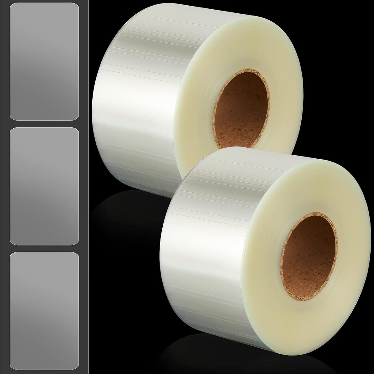 500 Pcs Label Protector Back to School Clear Labels Stickers Wafer Seals Waterproof Labels Library Supplies for Protecting Barcodes, Numbers and Stickers (4 x 2 Inch,Rectangle)