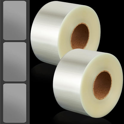 500 Pcs Label Protector Back to School Clear Labels Stickers Wafer Seals Waterproof Labels Library Supplies for Protecting Barcodes, Numbers and Stickers (4 x 2 Inch,Rectangle)