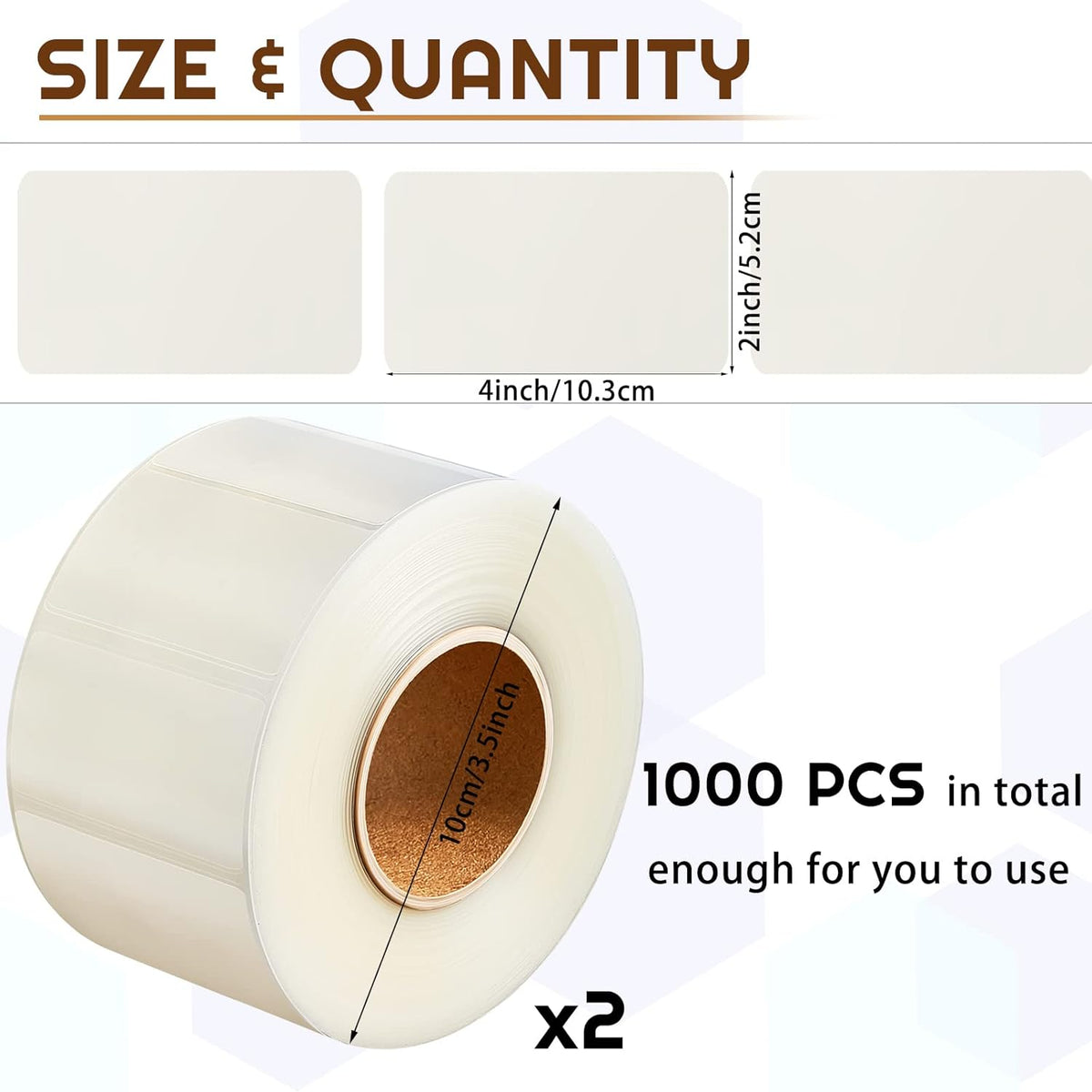 500 Pcs Label Protector Back to School Clear Labels Stickers Wafer Seals Waterproof Labels Library Supplies for Protecting Barcodes, Numbers and Stickers (4 x 2 Inch,Rectangle)