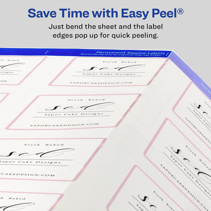 Printable Blank Square Labels, 2" x 2", Glossy Crystal Clear, 120 Customizable Labels (22853)