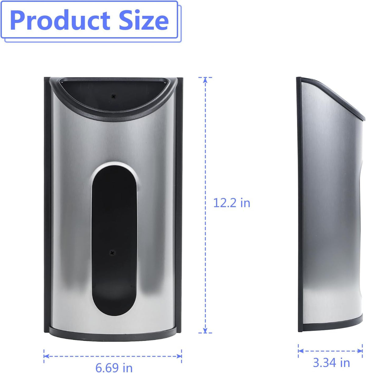 Magnetic Wall Mounted Trash Bag Holder, Grocery Bag Holder Stainless Steel Kitchen Trash Bag Organizer Anti-Fingerprints Magnet and Scraw for Kitchen Garage Barn Storage Room