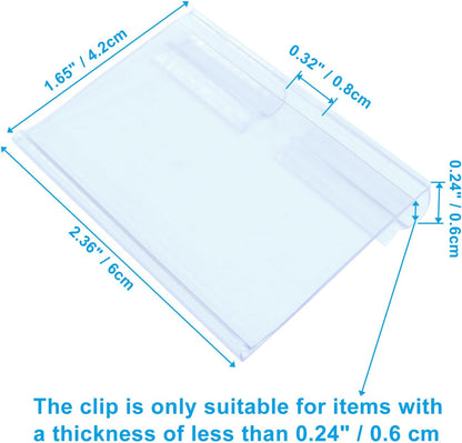 30pcs Basket Labels Clip On, Plastic Wire Shelf Label Holder with 30pcs 6X4CM Label Inserts for Storage Bins, Basket (2.36IN*1.57IN)
