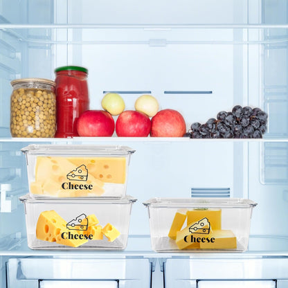 Cheese Container Airtight with Draining Basket Cream Cheese Sliced Cheeses Box with Lid Saver for Fridge Cheeses Keeper Cream Block Shredded Storage Box Saver (Clear)