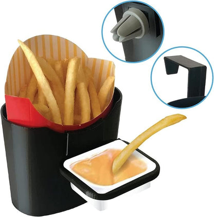 Vent N' Door Caddy and Sauce Caddy Combo Pack – French Fry Holder – Holds Fries, Sauce & More - Connects to Vent and Door – Just Clip It On - BPA Free - Shark Tank