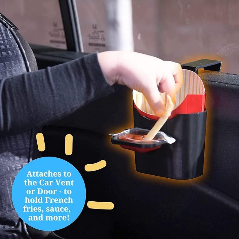 Vent N' Door Caddy and Sauce Caddy Combo Pack – French Fry Holder – Holds Fries, Sauce & More - Connects to Vent and Door – Just Clip It On - BPA Free - Shark Tank