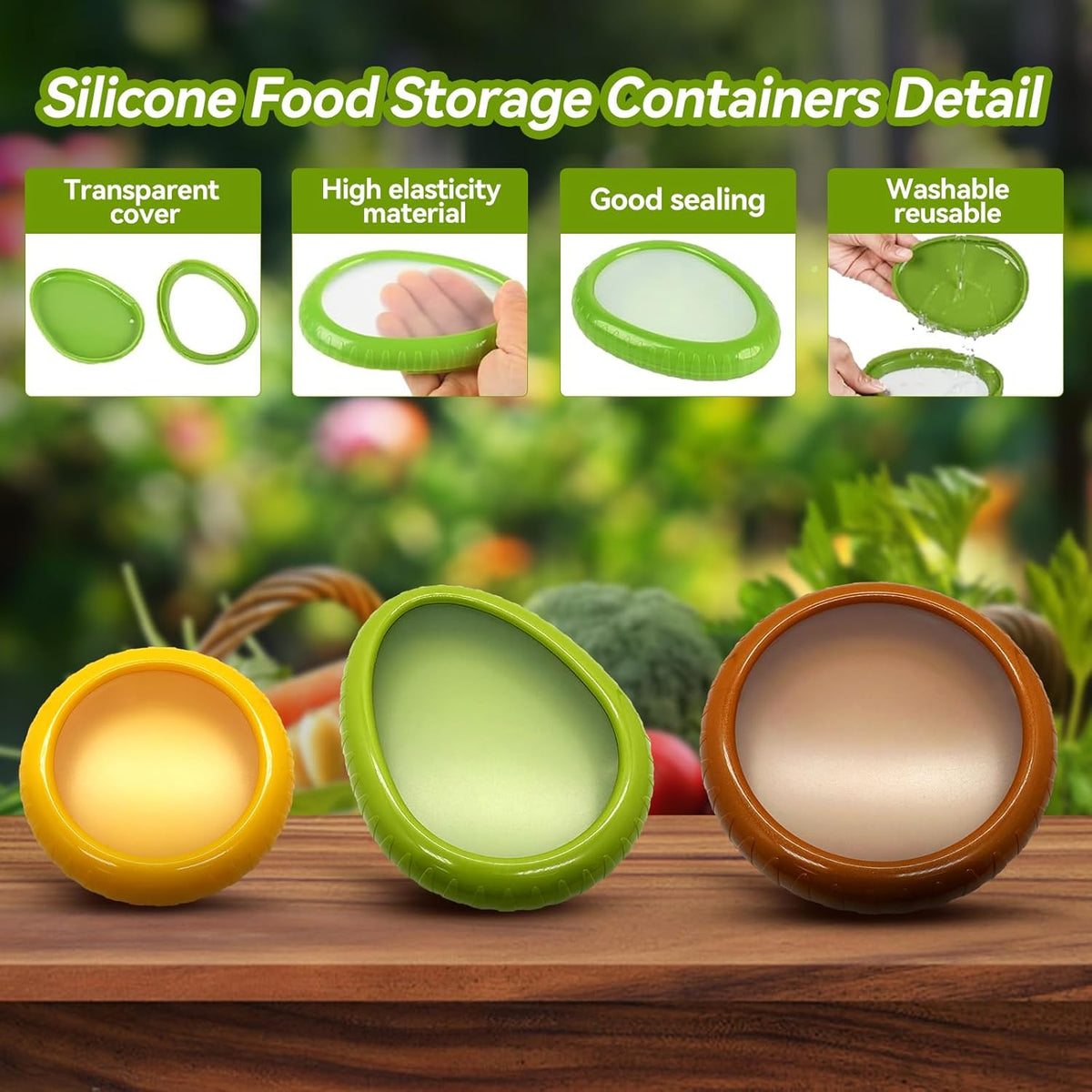 Avocado Saver & Onion Storage Containers - 4-Piece Reusable Fridge Produce Holders | BPA-Free Veggie Saver for Garlic, Onions, Lemons, Potatoes & Fresh Produce