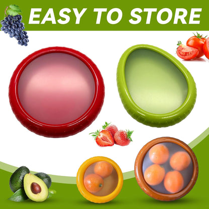 Avocado Saver & Onion Storage Containers - 4-Piece Reusable Fridge Produce Holders | BPA-Free Veggie Saver for Garlic, Onions, Lemons, Potatoes & Fresh Produce