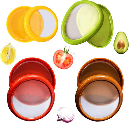 Avocado Saver & Onion Storage Containers - 4-Piece Reusable Fridge Produce Holders | BPA-Free Veggie Saver for Garlic, Onions, Lemons, Potatoes & Fresh Produce