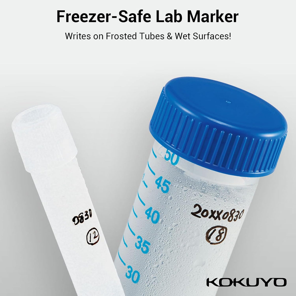 KOKUYO Alcohol Resistant Laboratory Markers, 5 Black Permanent Freezer Lab Pens with 0.6mm Fine Point Tip, Designed for Industrial, Lab and Hospital Use, Japan Import