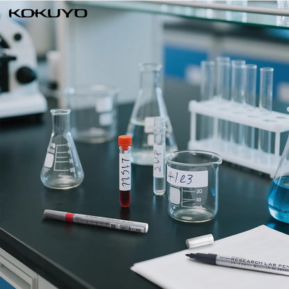 KOKUYO Alcohol Resistant Laboratory Markers, 5 Black Permanent Freezer Lab Pens with 0.6mm Fine Point Tip, Designed for Industrial, Lab and Hospital Use, Japan Import