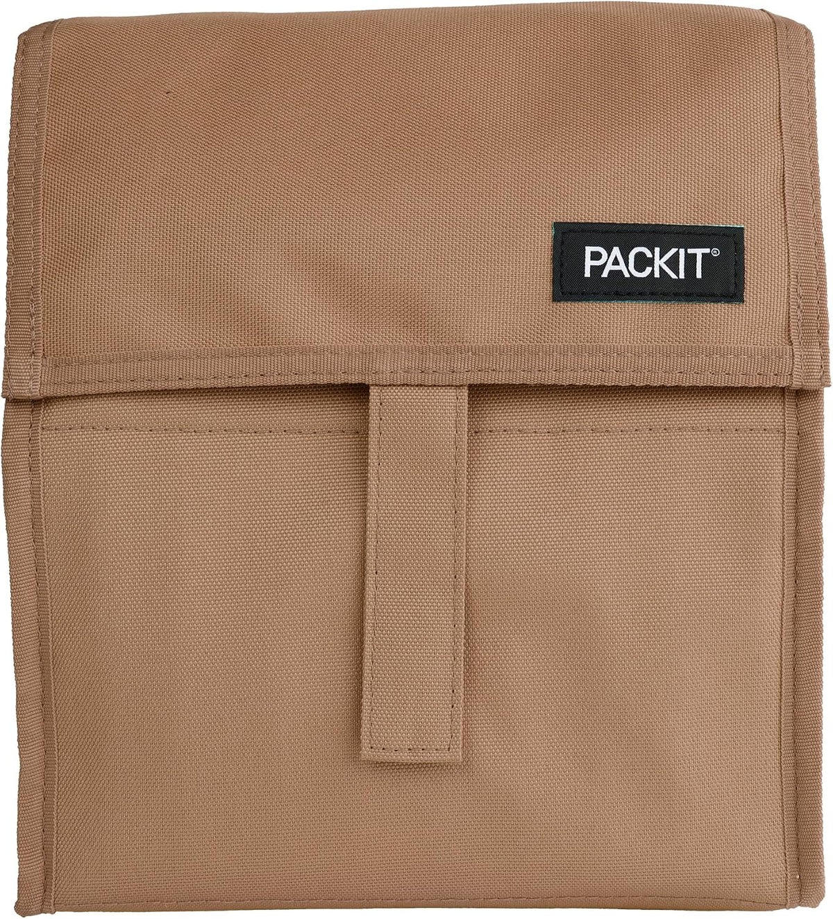 Freezable Lunch Bag, Black, Built with EcoFreeze Technology, Foldable, Reusable, Zip and Fold Closure with Buckle Handle, Perfect for School and Office Lunches