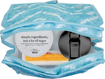 Freezable Lunch Bag, Black, Built with EcoFreeze Technology, Foldable, Reusable, Zip and Fold Closure with Buckle Handle, Perfect for School and Office Lunches
