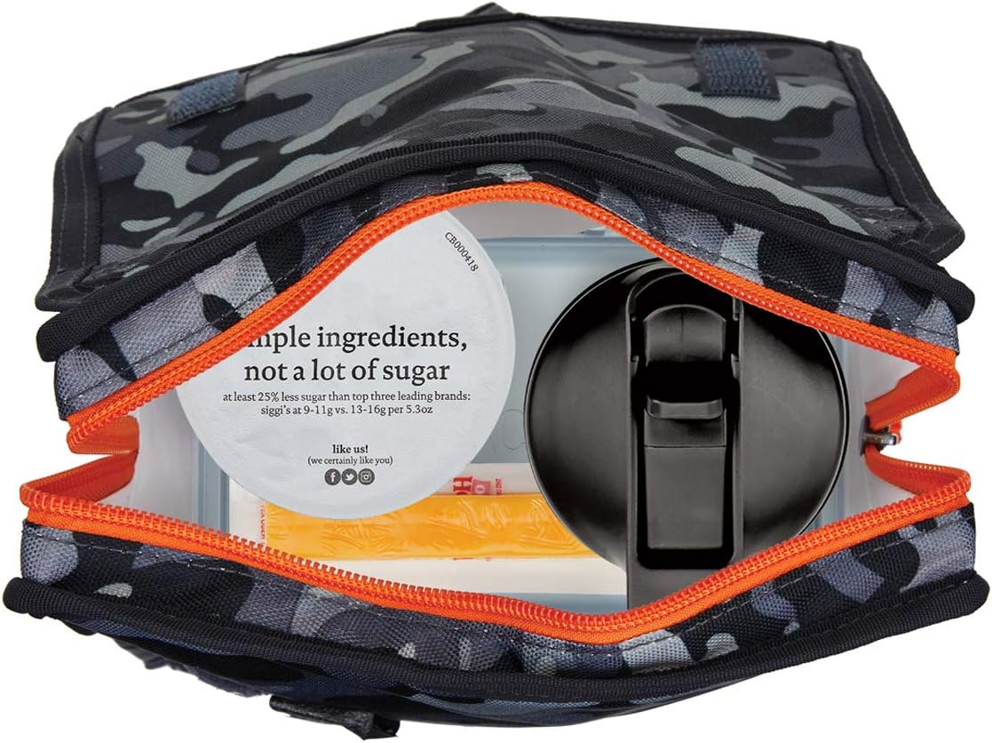 Freezable Lunch Bag, Black, Built with EcoFreeze Technology, Foldable, Reusable, Zip and Fold Closure with Buckle Handle, Perfect for School and Office Lunches