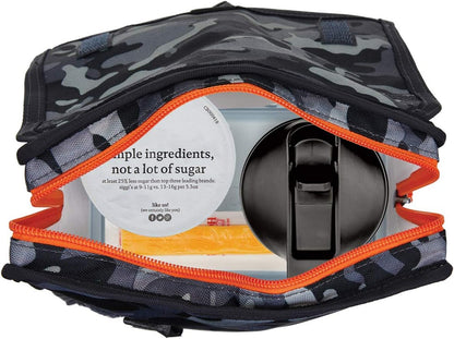 Freezable Lunch Bag, Black, Built with EcoFreeze Technology, Foldable, Reusable, Zip and Fold Closure with Buckle Handle, Perfect for School and Office Lunches