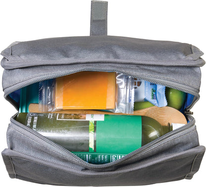 Freezable Lunch Bag, Black, Built with EcoFreeze Technology, Foldable, Reusable, Zip and Fold Closure with Buckle Handle, Perfect for School and Office Lunches