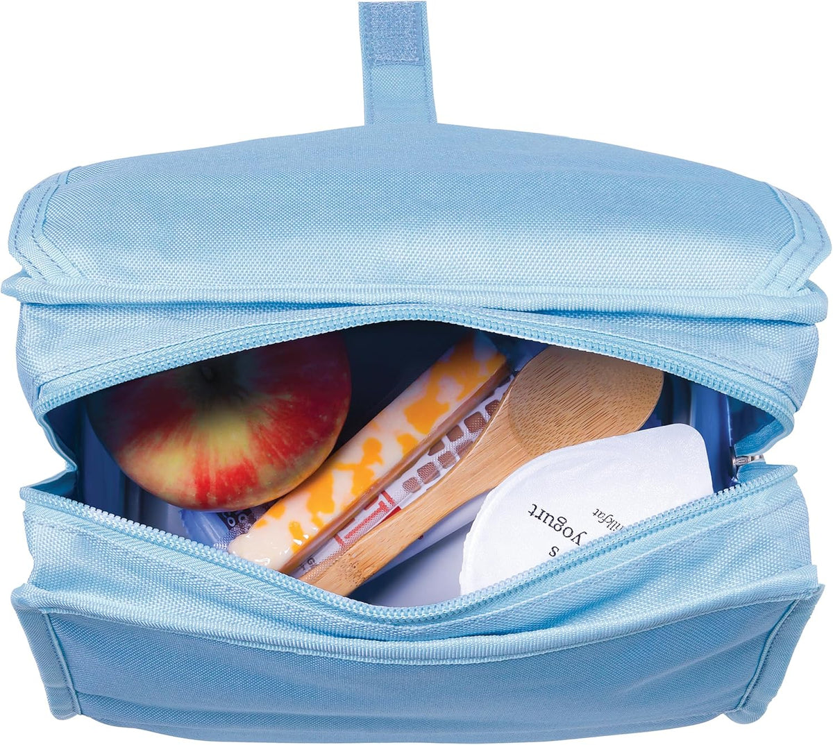 Freezable Lunch Bag, Black, Built with EcoFreeze Technology, Foldable, Reusable, Zip and Fold Closure with Buckle Handle, Perfect for School and Office Lunches