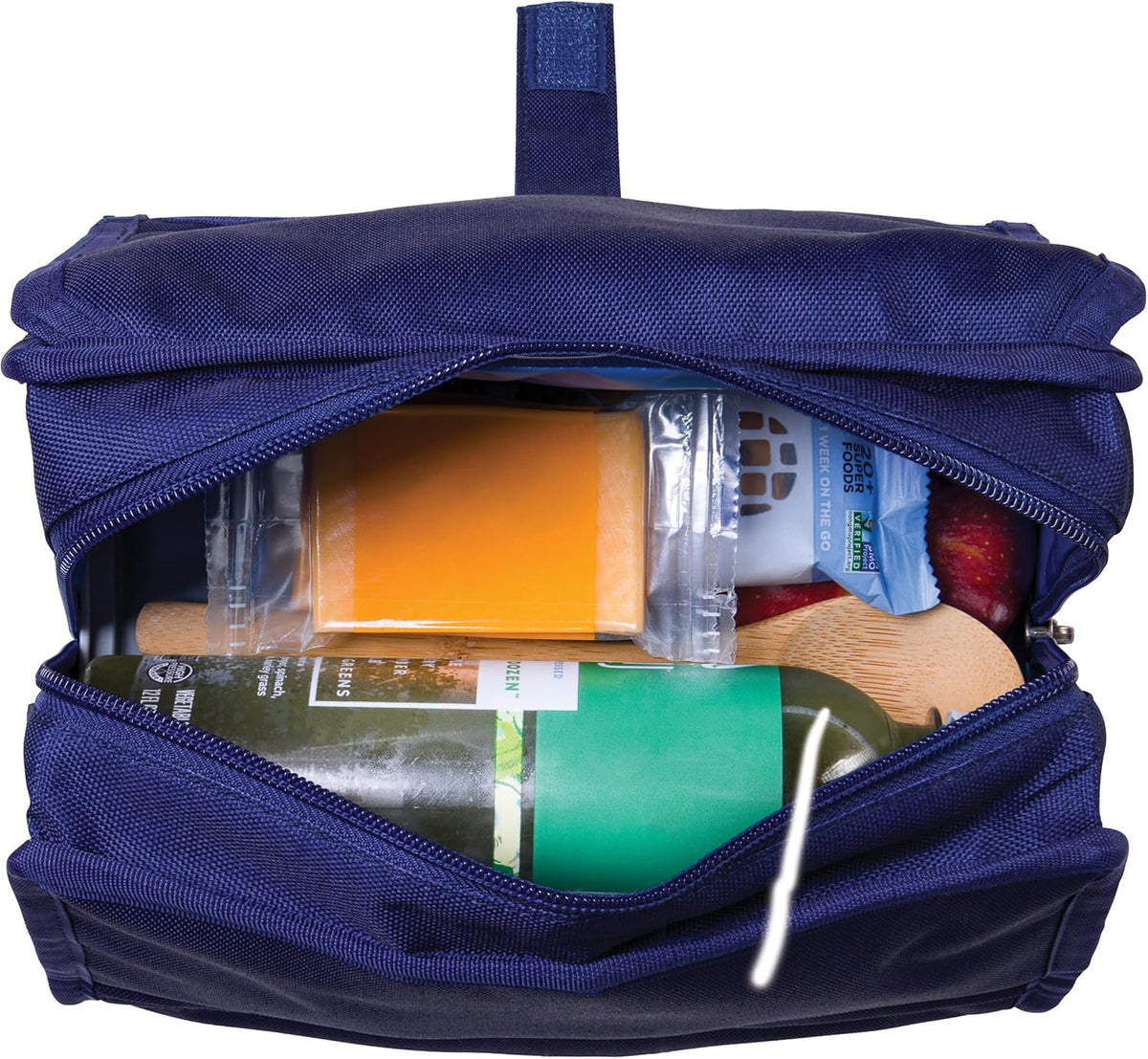 Freezable Lunch Bag, Black, Built with EcoFreeze Technology, Foldable, Reusable, Zip and Fold Closure with Buckle Handle, Perfect for School and Office Lunches