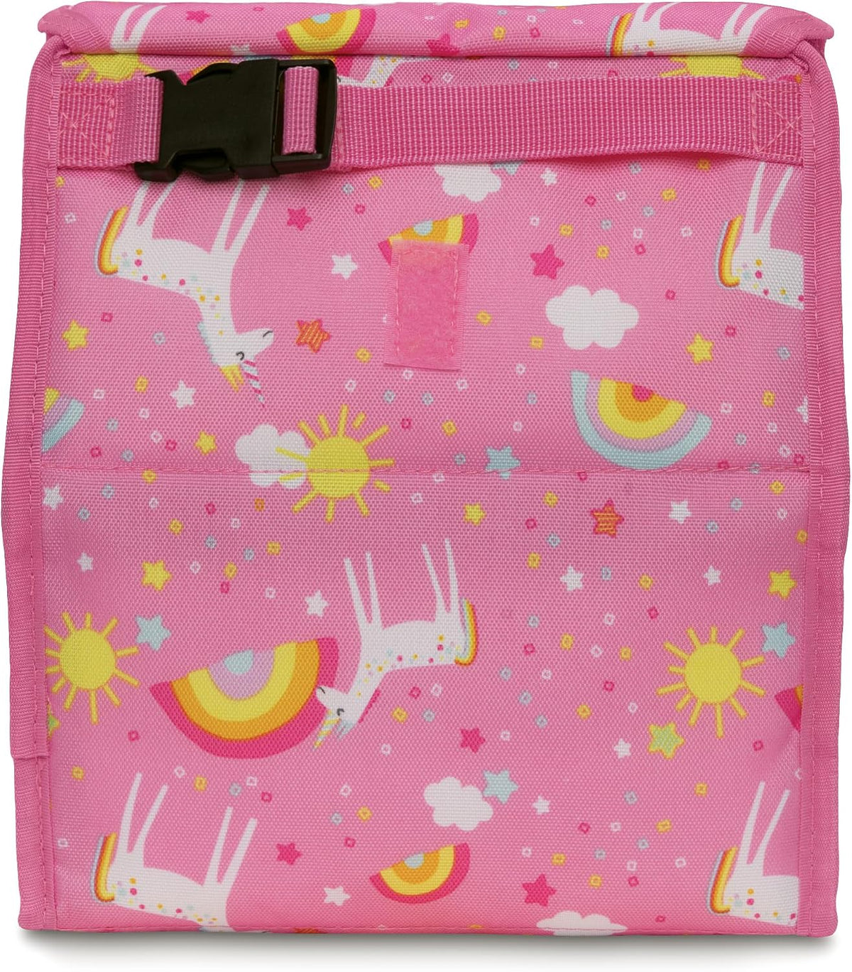 Freezable Lunch Bag, Black, Built with EcoFreeze Technology, Foldable, Reusable, Zip and Fold Closure with Buckle Handle, Perfect for School and Office Lunches