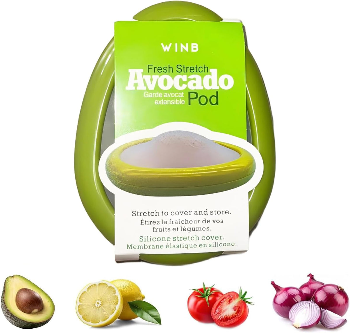 Avocado Saver & Onion Storage Reusable Fruit and Veggie Savers - Ideal for Avocados, Tomatoes, Apples, Garlic, Onions, and More (Avocado saver)