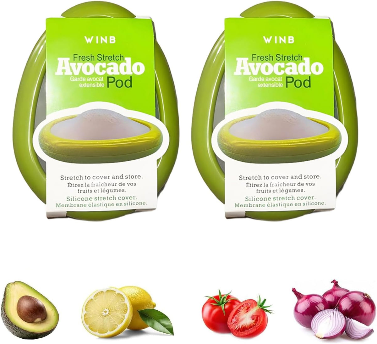Avocado Saver & Onion Storage Reusable Fruit and Veggie Savers - Ideal for Avocados, Tomatoes, Apples, Garlic, Onions, and More (Avocado saver)