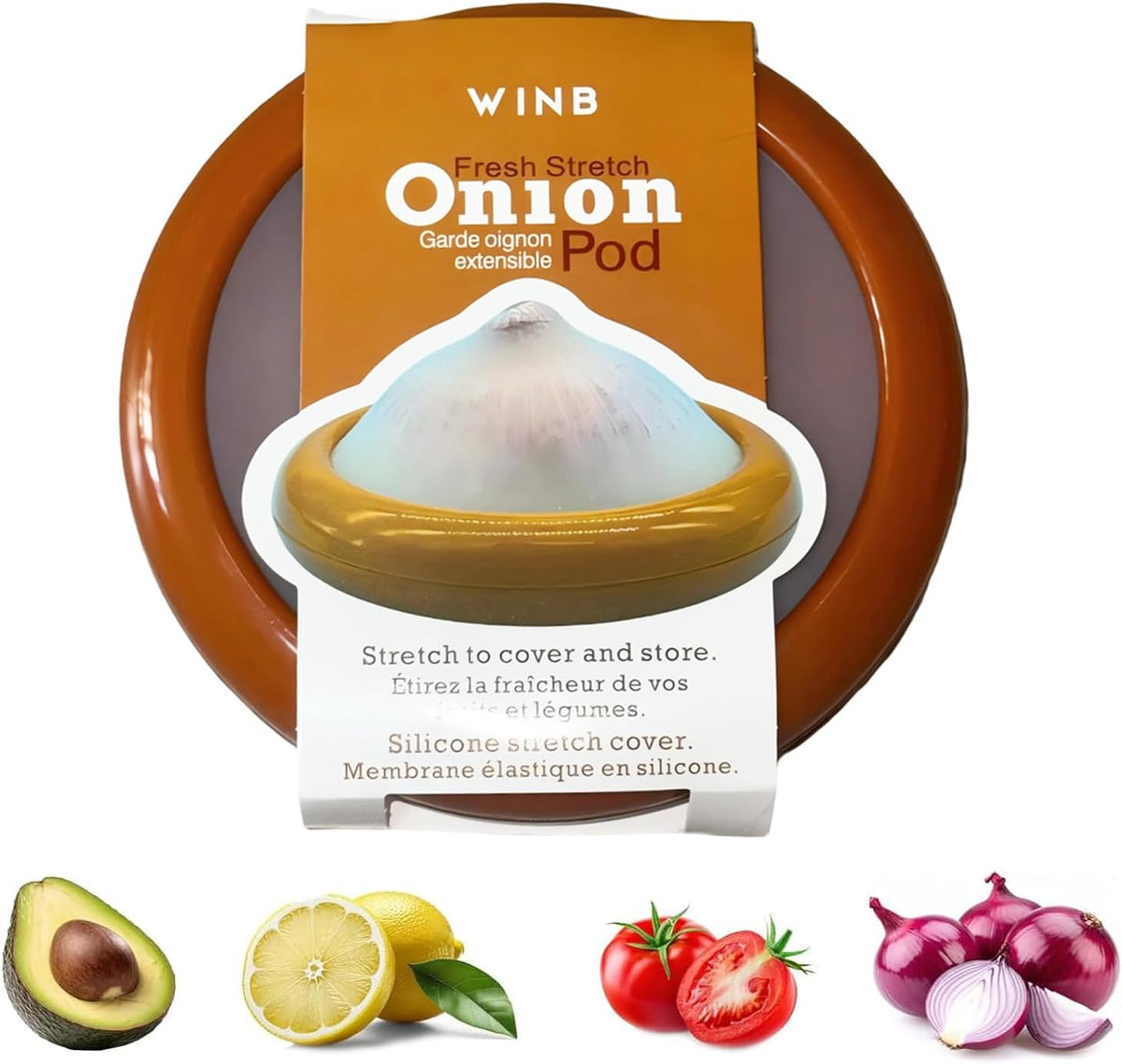 Avocado Saver & Onion Storage Reusable Fruit and Veggie Savers - Ideal for Avocados, Tomatoes, Apples, Garlic, Onions, and More (Avocado saver)