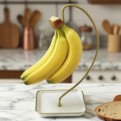 VROOMIUM Banana Holder with Ceramic Base, Hassle-free Clean, Fruit Hanger A
