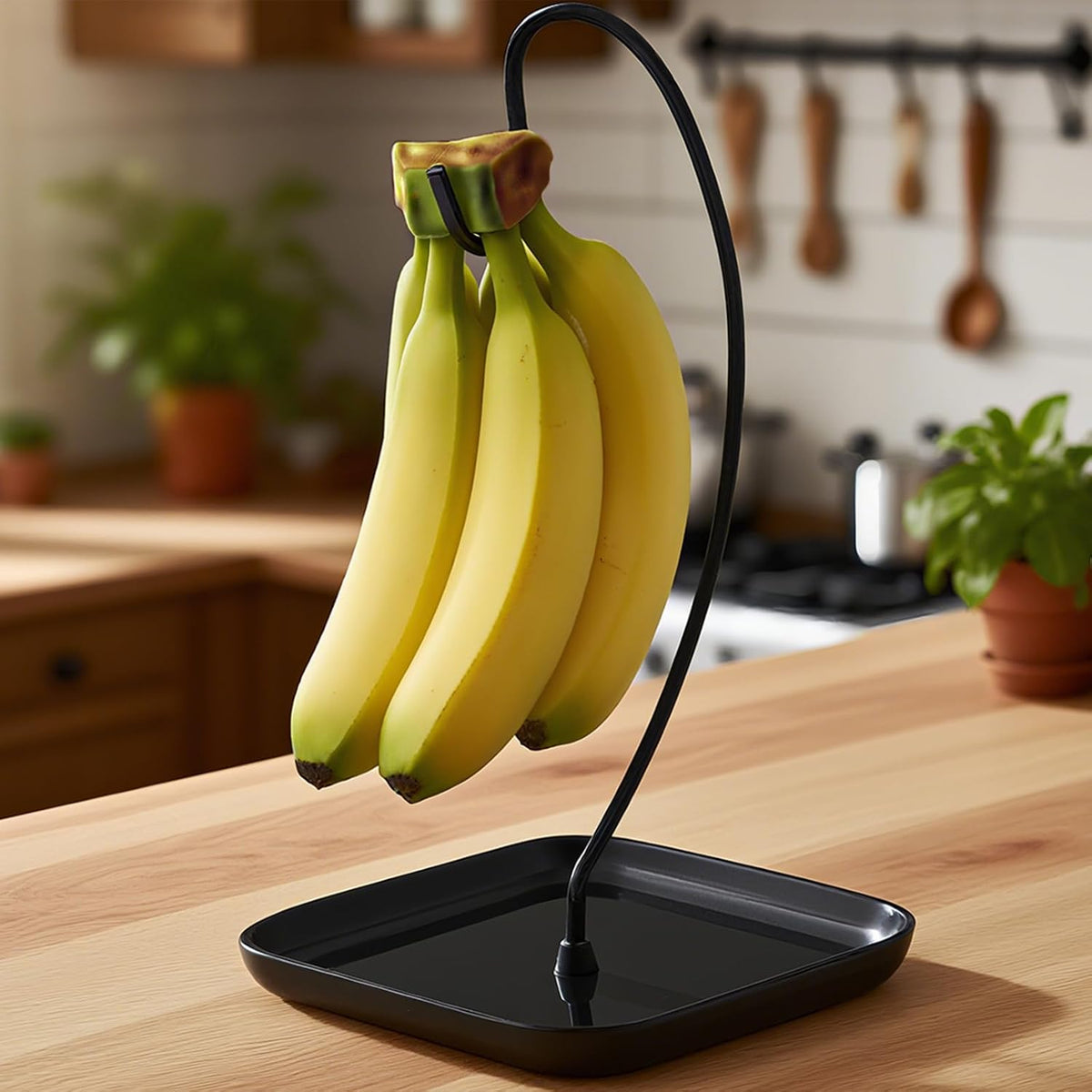 VROOMIUM Banana Holder with Ceramic Base, Hassle-free Clean, Fruit Hanger A