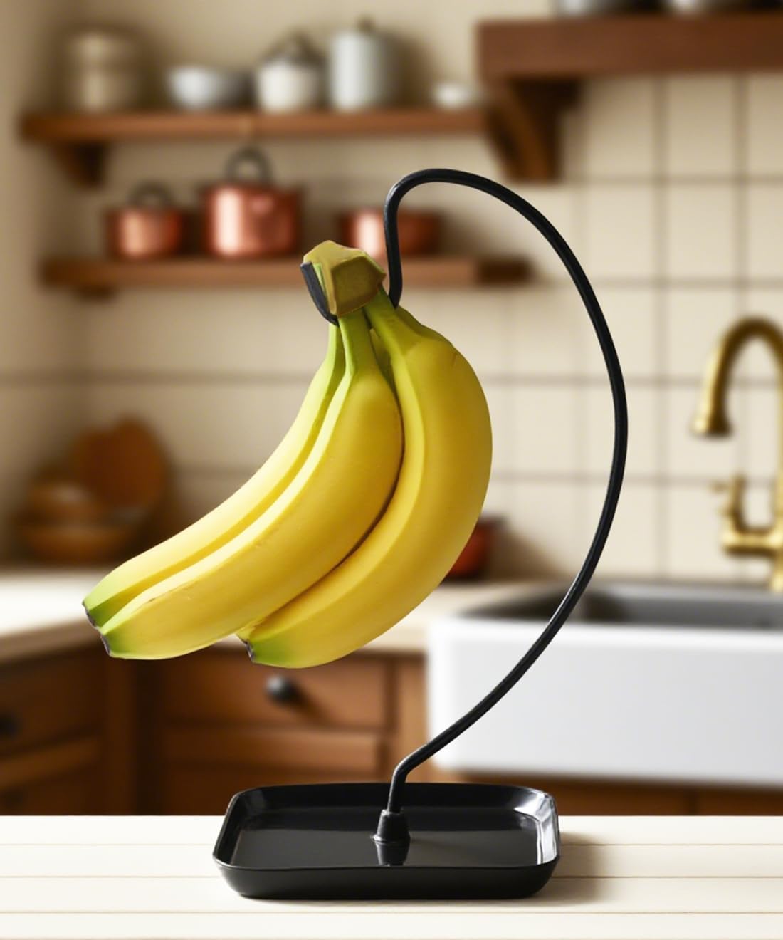 VROOMIUM Banana Holder with Ceramic Base, Hassle-free Clean, Fruit Hanger A