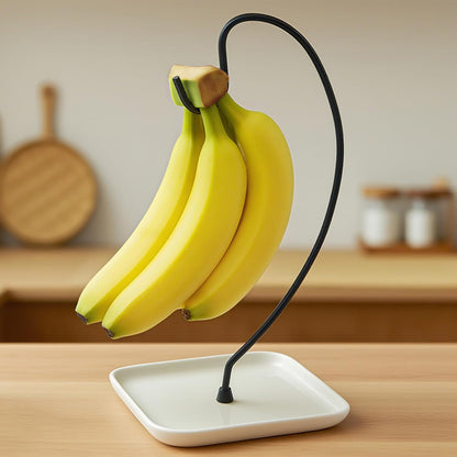 VROOMIUM Banana Holder with Ceramic Base, Hassle-free Clean, Fruit Hanger A