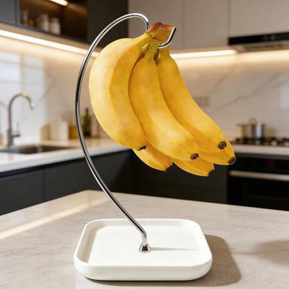 VROOMIUM Banana Holder with Ceramic Base, Hassle-free Clean, Fruit Hanger A