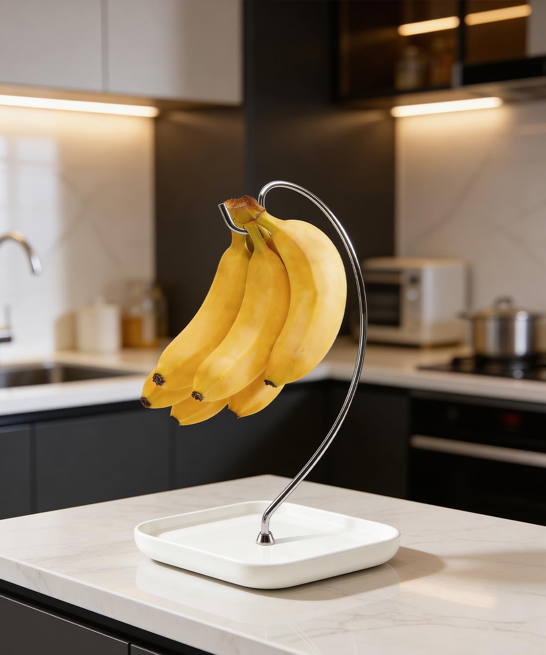 VROOMIUM Banana Holder with Ceramic Base, Hassle-free Clean, Fruit Hanger A