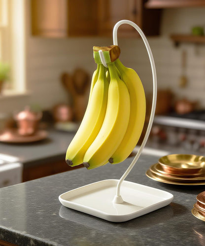 VROOMIUM Banana Holder with Ceramic Base, Hassle-free Clean, Fruit Hanger A
