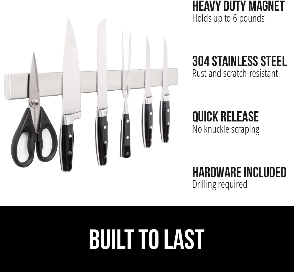 304 Stainless Steel Magnetic Knife Holder Strip, 18 Inch