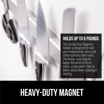 304 Stainless Steel Magnetic Knife Holder Strip, 18 Inch