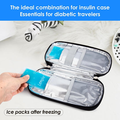Ice Packs - Reusable Freezer Packs Instant Hot Or Cold Gel Pack Suitable for Insulin Cool Storage Bag （2 TSA Approved Ice Packs）