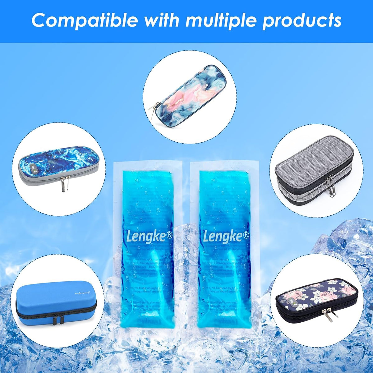 Ice Packs - Reusable Freezer Packs Instant Hot Or Cold Gel Pack Suitable for Insulin Cool Storage Bag （2 TSA Approved Ice Packs）