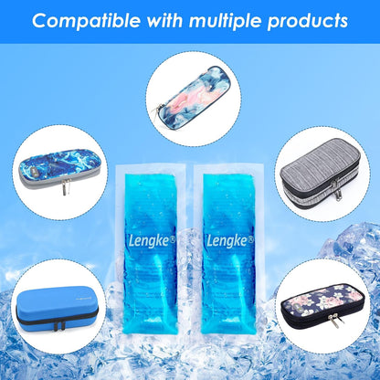 Ice Packs - Reusable Freezer Packs Instant Hot Or Cold Gel Pack Suitable for Insulin Cool Storage Bag （2 TSA Approved Ice Packs）