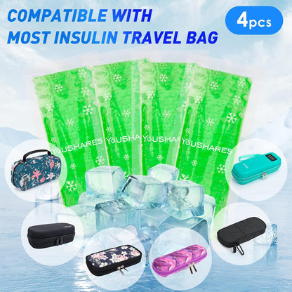 Ice Packs - Reusable Freezer Packs Instant Hot Or Cold Gel Pack Suitable for Insulin Cool Storage Bag （2 TSA Approved Ice Packs）