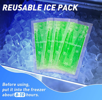 Ice Packs - Reusable Freezer Packs Instant Hot Or Cold Gel Pack Suitable for Insulin Cool Storage Bag （2 TSA Approved Ice Packs）