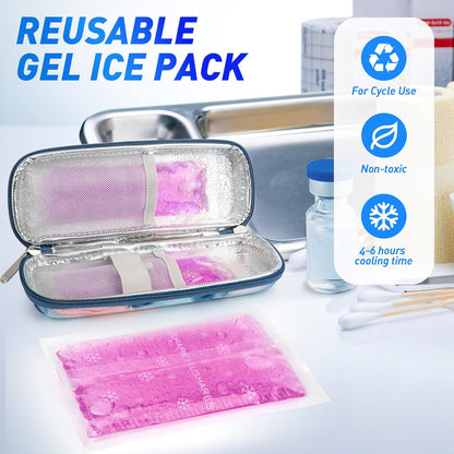 Ice Packs - Reusable Freezer Packs Instant Hot Or Cold Gel Pack Suitable for Insulin Cool Storage Bag （2 TSA Approved Ice Packs）