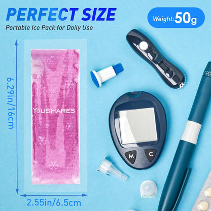 Ice Packs - Reusable Freezer Packs Instant Hot Or Cold Gel Pack Suitable for Insulin Cool Storage Bag （2 TSA Approved Ice Packs）