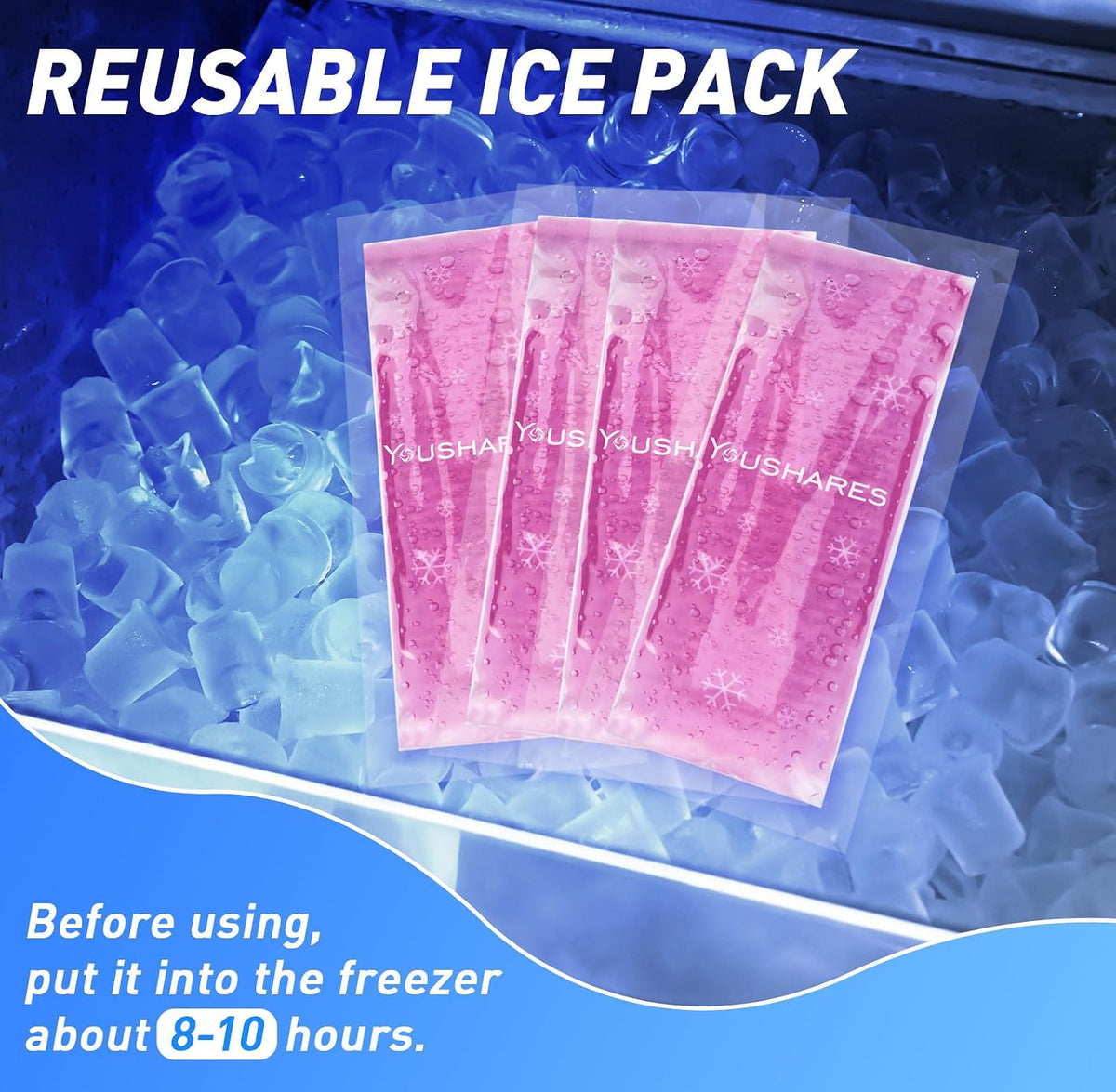 Ice Packs - Reusable Freezer Packs Instant Hot Or Cold Gel Pack Suitable for Insulin Cool Storage Bag （2 TSA Approved Ice Packs）