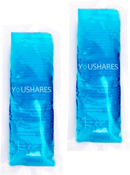 Ice Packs - Reusable Freezer Packs Instant Hot Or Cold Gel Pack Suitable for Insulin Cool Storage Bag （2 TSA Approved Ice Packs）